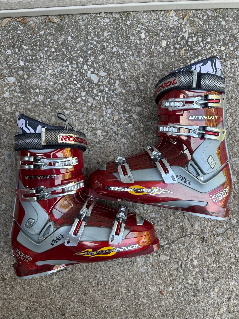 Rossignol Red and Gray Bandit B12 Ski Boots - Size 29.5